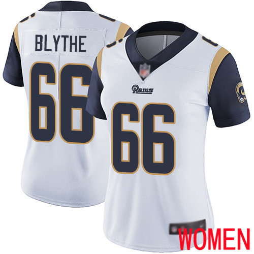 Los Angeles Rams Limited White Women Austin Blythe Road Jersey NFL Football #66 Vapor Untouchable->women nfl jersey->Women Jersey